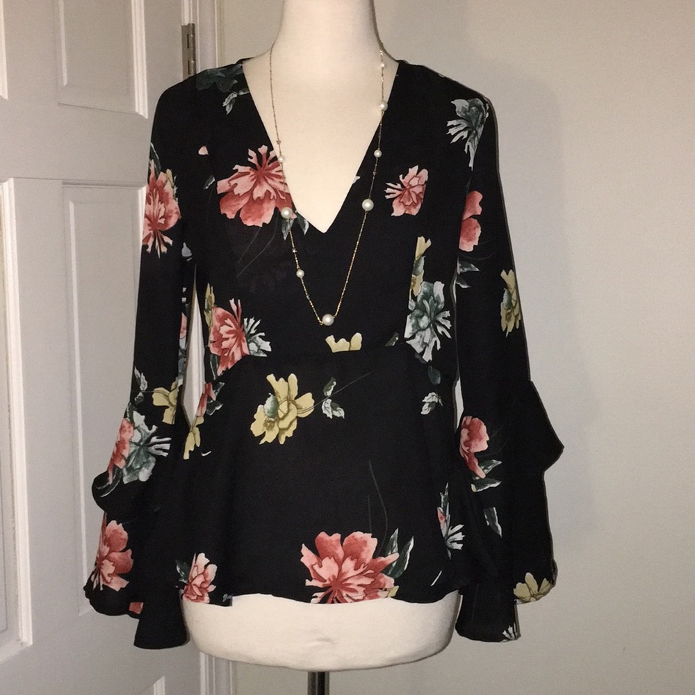 Floral peplum top